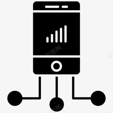 分市场分析移动分析智能手机物联网图标图标