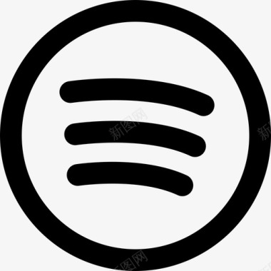 公证徽标Spotify徽标社交网站线性图标图标