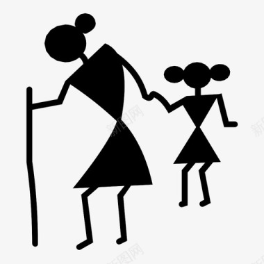 奶奶和孩子图标图标