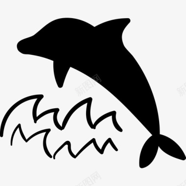 海豚动物夏季手工制作图标图标