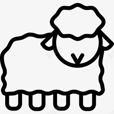 绵羊宠物店直系羊图标图标