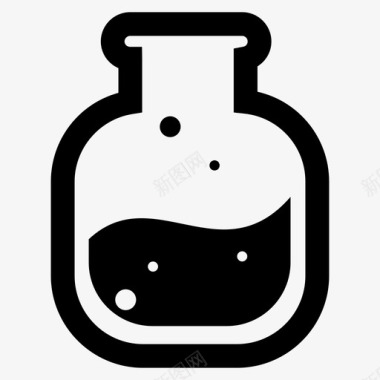化学管瓶子线条科学图标图标