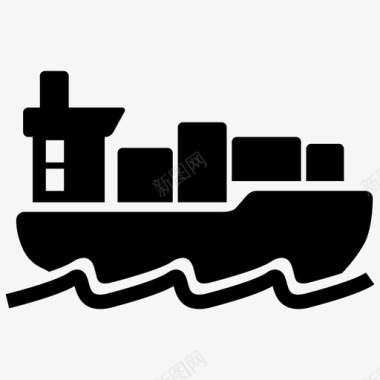 装运货船船物流图标图标