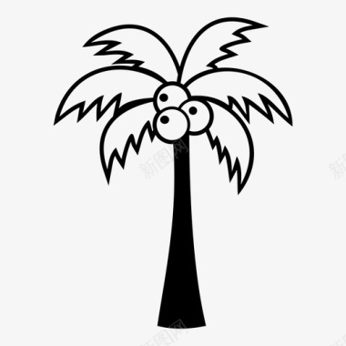椰子树椰子树森林花园图标图标