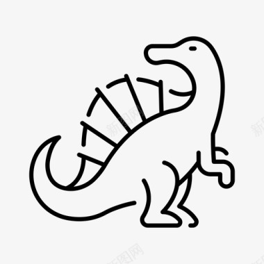 棘龙动物恐龙图标图标