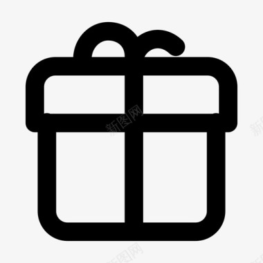 白色礼物盒子礼物生日盒子图标图标