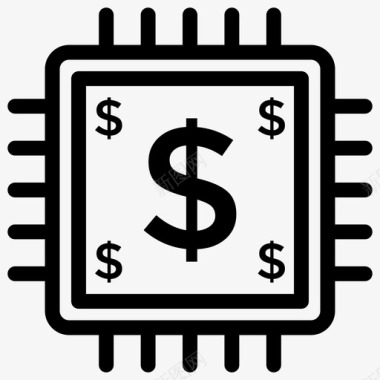 电子数字显示数字货币加密货币美元采矿图标图标
