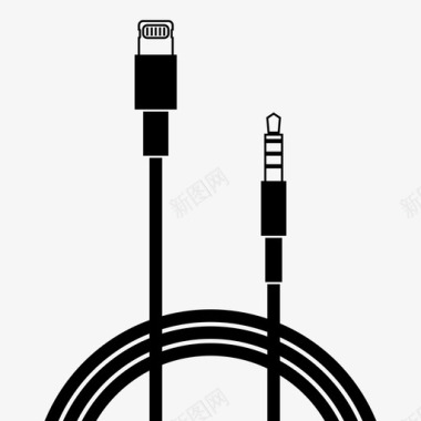 闪电下标志闪电到耳机音频插孔图标图标