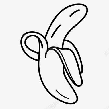 香蕉去皮香蕉热带水果图标图标
