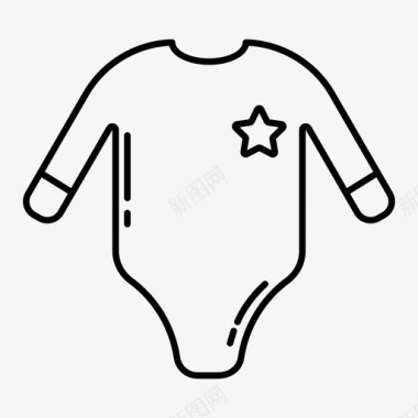 婴儿衣服长连体衣t恤图标图标