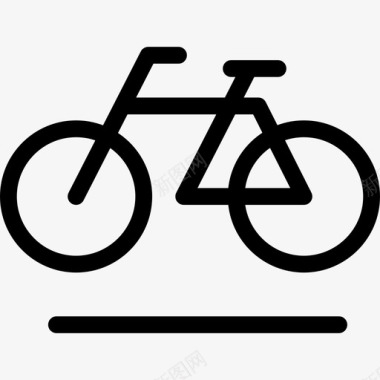 自行车环保型直线型图标图标