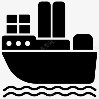 货船集装箱船国际贸易图标图标