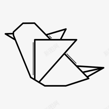 折纸鸟鸟工艺装饰图标图标