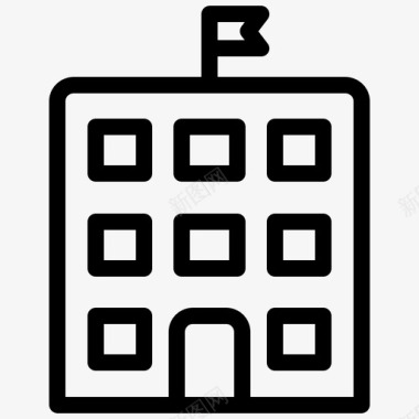 学校建筑物教室图标图标