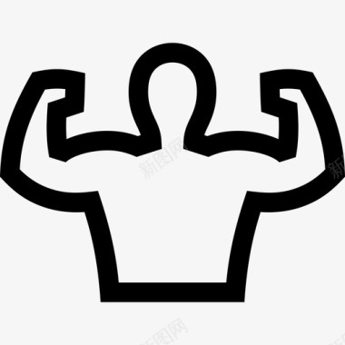 运动种类标志健美运动员手臂二头肌图标图标