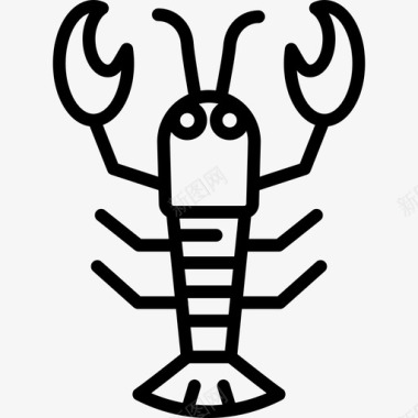 龙虾动物在海里图标图标
