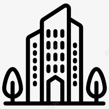 房产logo商业街总公司现代建筑图标图标