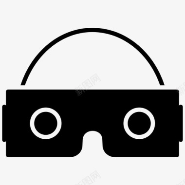 扁平化3D眼镜vr眼镜3d眼镜虚拟眼镜图标图标