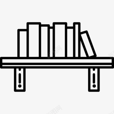书架教育图书馆的书籍图标图标