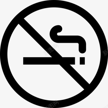 禁止吸烟矢量禁止吸烟机场标志直线图标图标