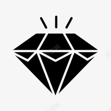 钻石闪亮婚礼图标图标