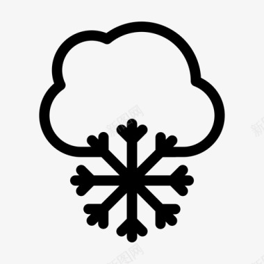雪花桶云冷自然图标图标