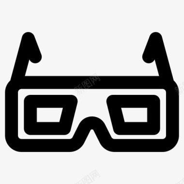 眼镜3d玻璃电影院图标图标