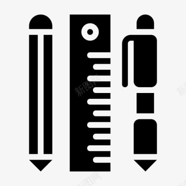 卡通铅笔钢笔绘图工具钢笔铅笔图标图标