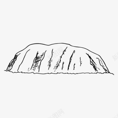 素描山艾尔斯岩澳大利亚山图标图标