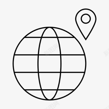 全球定位系统位置世界图标图标