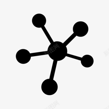 分子键分子原子生物实验室图标图标