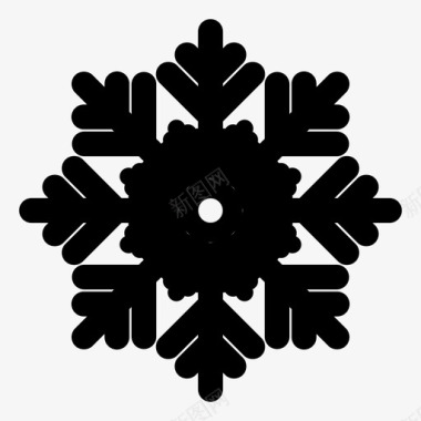 冬天的松树雪冷雪花图标图标