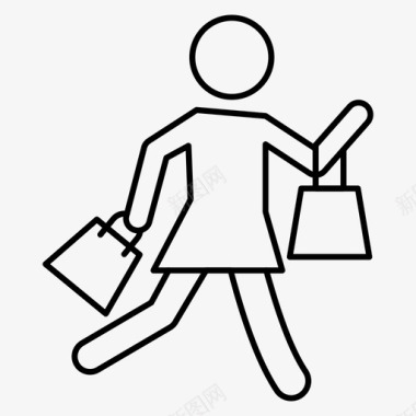 潮流购物女孩购物女性女孩图标图标