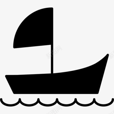 帆船大海旅行图标图标