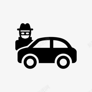 汽车盗窃汽车抢劫图标图标