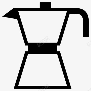 莫卡壶咖啡酿造器咖啡机图标图标