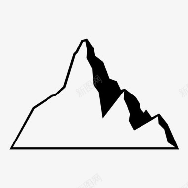 风景手绘山峰山探险风景图标图标