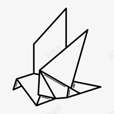 折纸鸟抽象鸟鸽子工艺图标图标