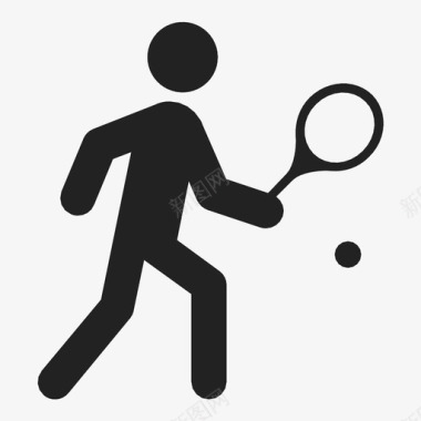体育运动网球运动员球拍体育运动图标图标