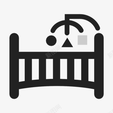 婴儿摇篮婴儿床图标图标