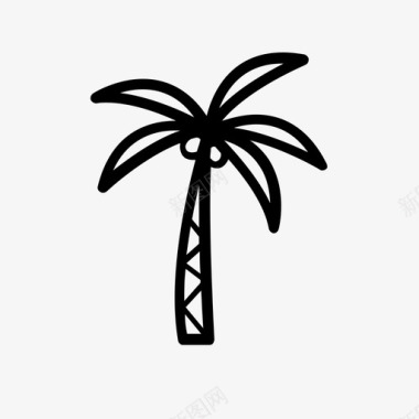 椰子树旅游旅游图标图标