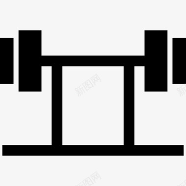 木质架子杠铃健身房架子图标图标