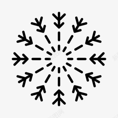 雪花蓝底冬天雪花圣诞节冰晶图标图标