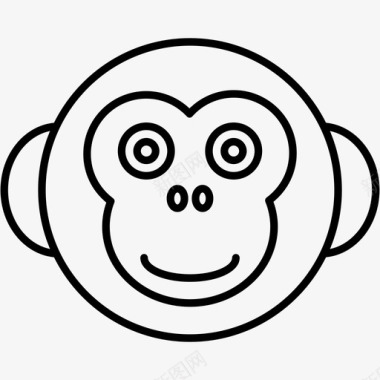 微笑表情猴子图标图标
