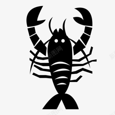 龙虾甲壳类动物食物图标图标