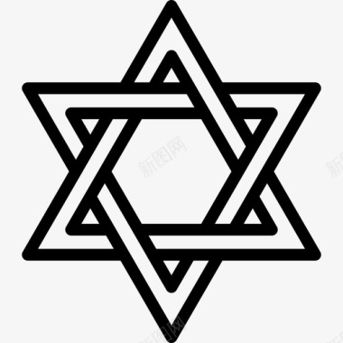 大卫之星犹太教直系图标图标