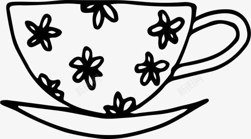 茶杯盘子热饮图标图标