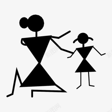 母亲和孩子女人图标图标