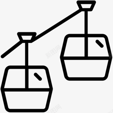 桅杆升降升降椅空中升降缆车图标图标