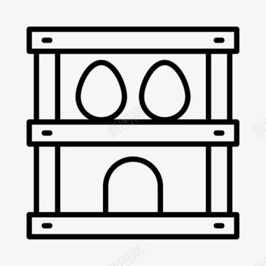 乡村置物架鸡笼农业鸡舍图标图标